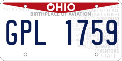 OH license plate GPL1759