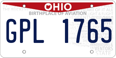 OH license plate GPL1765
