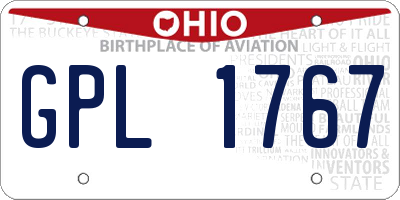 OH license plate GPL1767