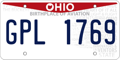 OH license plate GPL1769