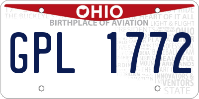 OH license plate GPL1772