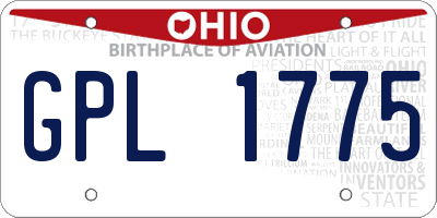 OH license plate GPL1775