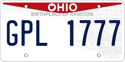OH license plate GPL1777
