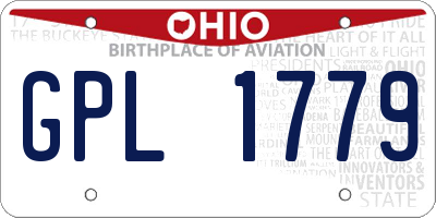 OH license plate GPL1779
