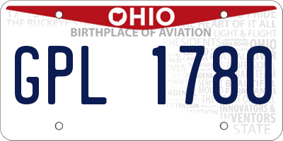 OH license plate GPL1780