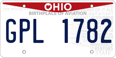 OH license plate GPL1782