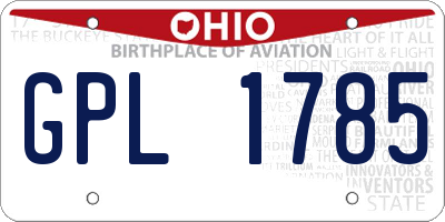 OH license plate GPL1785