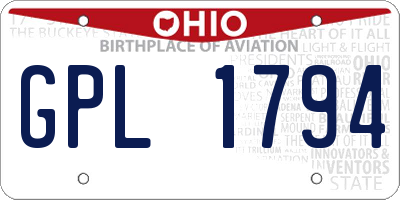 OH license plate GPL1794