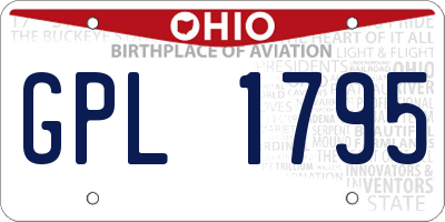 OH license plate GPL1795