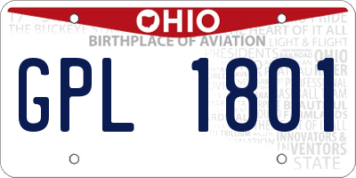 OH license plate GPL1801