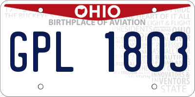 OH license plate GPL1803