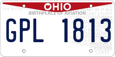 OH license plate GPL1813