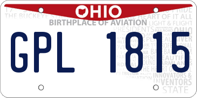 OH license plate GPL1815
