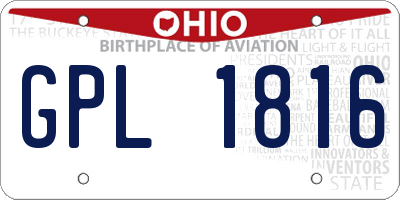 OH license plate GPL1816