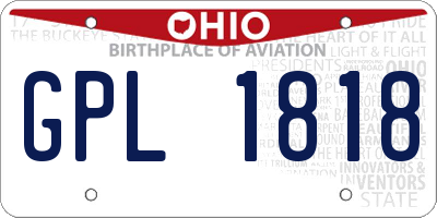 OH license plate GPL1818