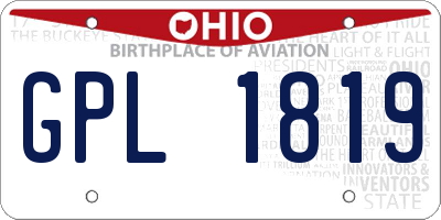 OH license plate GPL1819