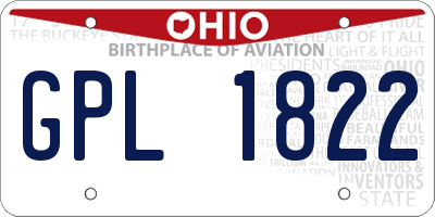 OH license plate GPL1822