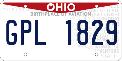 OH license plate GPL1829