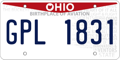 OH license plate GPL1831