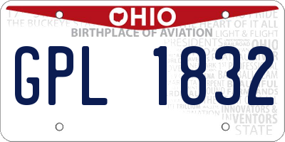 OH license plate GPL1832