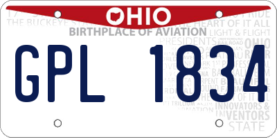 OH license plate GPL1834