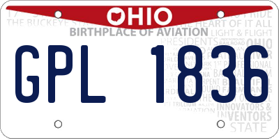 OH license plate GPL1836