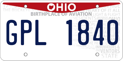 OH license plate GPL1840