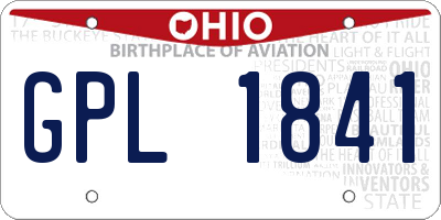 OH license plate GPL1841