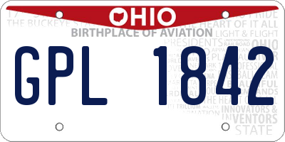 OH license plate GPL1842