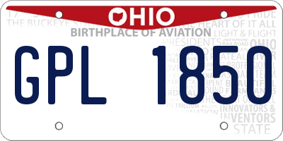 OH license plate GPL1850