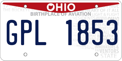 OH license plate GPL1853