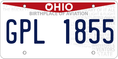 OH license plate GPL1855
