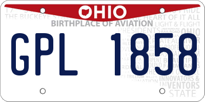 OH license plate GPL1858