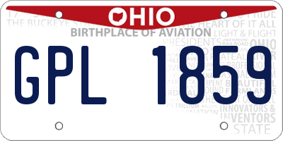OH license plate GPL1859