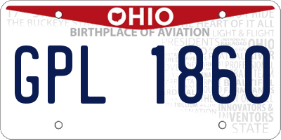 OH license plate GPL1860