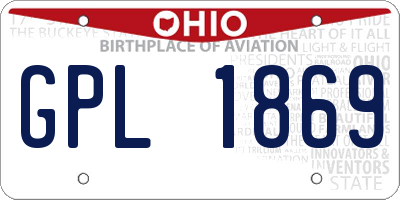 OH license plate GPL1869