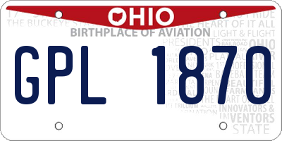 OH license plate GPL1870