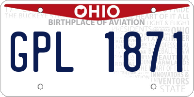 OH license plate GPL1871