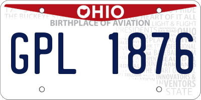 OH license plate GPL1876