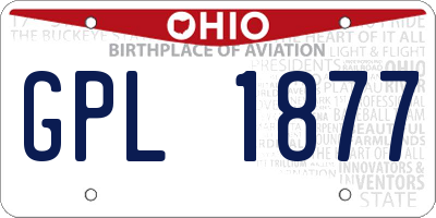 OH license plate GPL1877