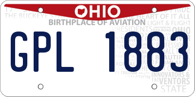 OH license plate GPL1883