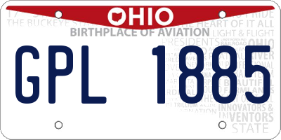 OH license plate GPL1885