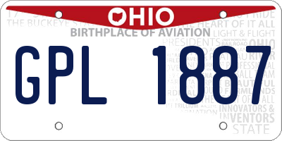 OH license plate GPL1887