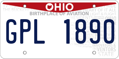 OH license plate GPL1890
