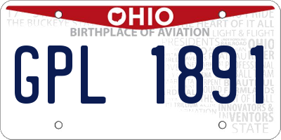 OH license plate GPL1891