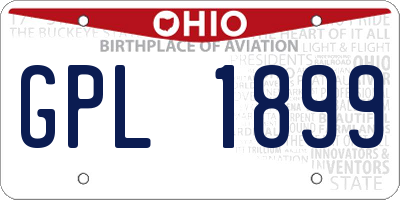 OH license plate GPL1899