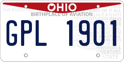 OH license plate GPL1901
