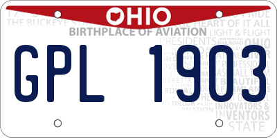 OH license plate GPL1903