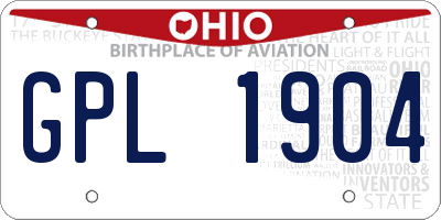 OH license plate GPL1904