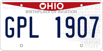 OH license plate GPL1907